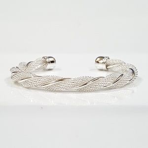 Silver Twist Cuff Bracelet